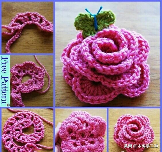 七种玫瑰花的钩编步骤,浪漫永不凋零的玫瑰花折纸