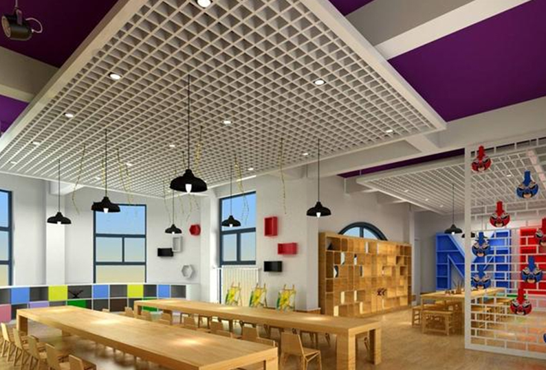 大型超市软膜天花吊顶,江苏铝格栅天花吊顶