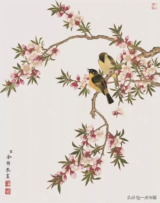 清代画家沈振麟花鸟动物作品欣赏,清代名家山水工笔画作品欣赏