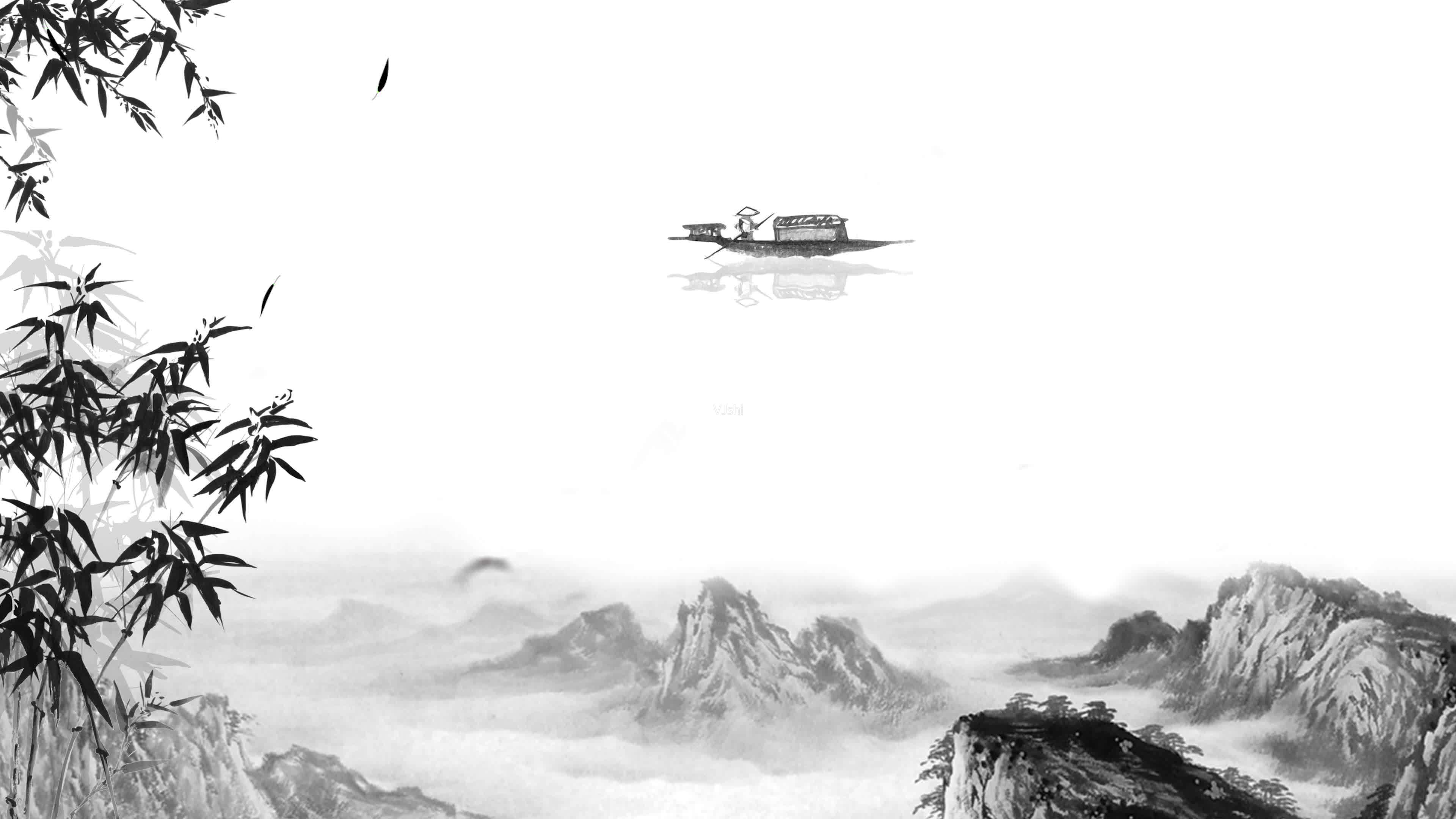 无水印分享｜这套中国风PPT背景图，简直美爆了