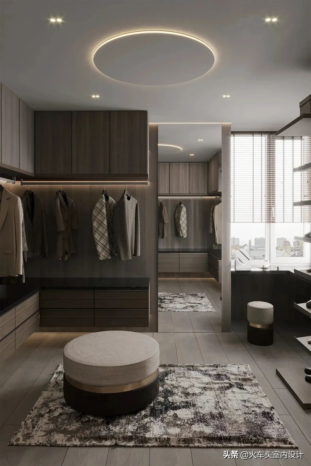 走入式衣帽间设计效果图轻奢风,轻奢简约大气衣帽间