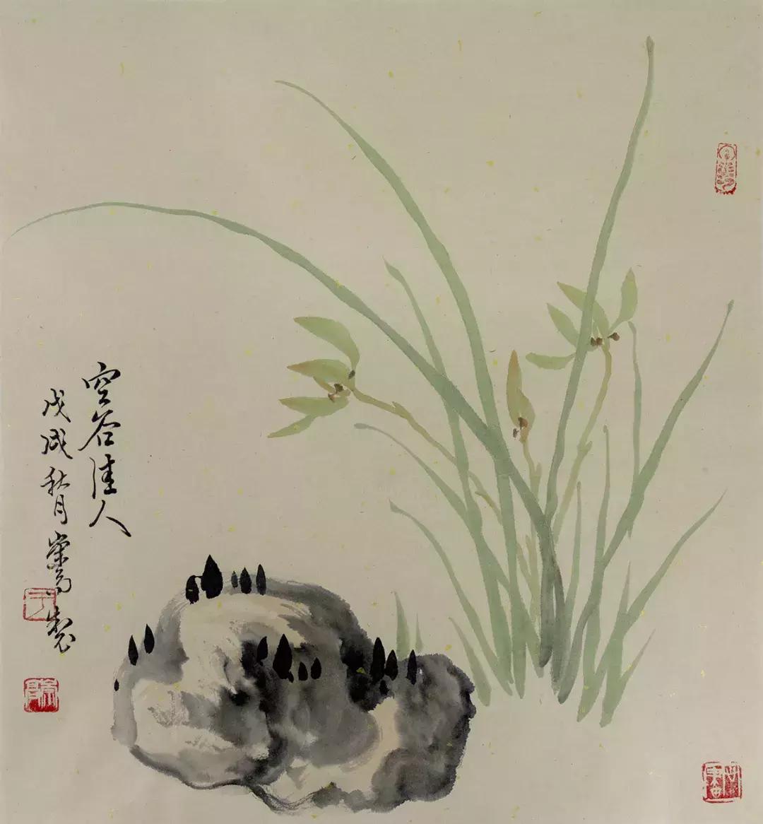 梅兰竹菊国画中的山石画法,梅兰竹菊国画写意教学视频
