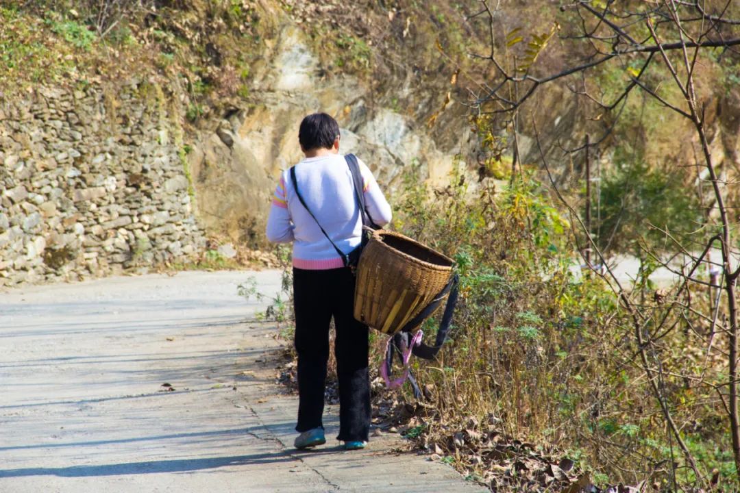 寻访秦岭龙潭村,背篓都是背在背上,这位大婶为何将其挎在腰间?