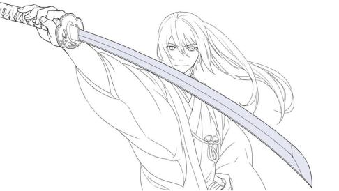 日本刀怎么画,日本武士刀的画法