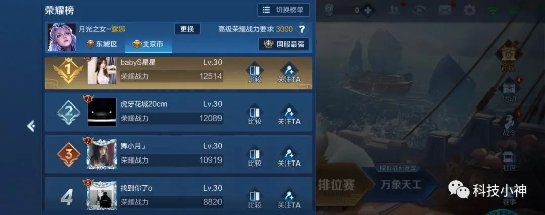 王者荣耀露娜全网最高战力,王者荣耀露娜战力最低地区查询