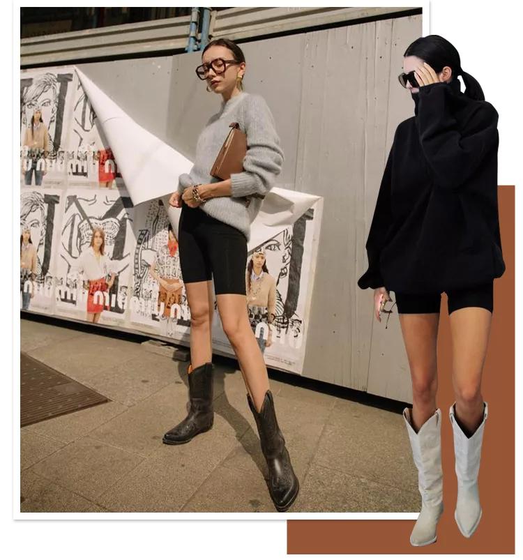 长靴配短裤奇怪穿搭,长靴配短裤怎么穿搭才好看