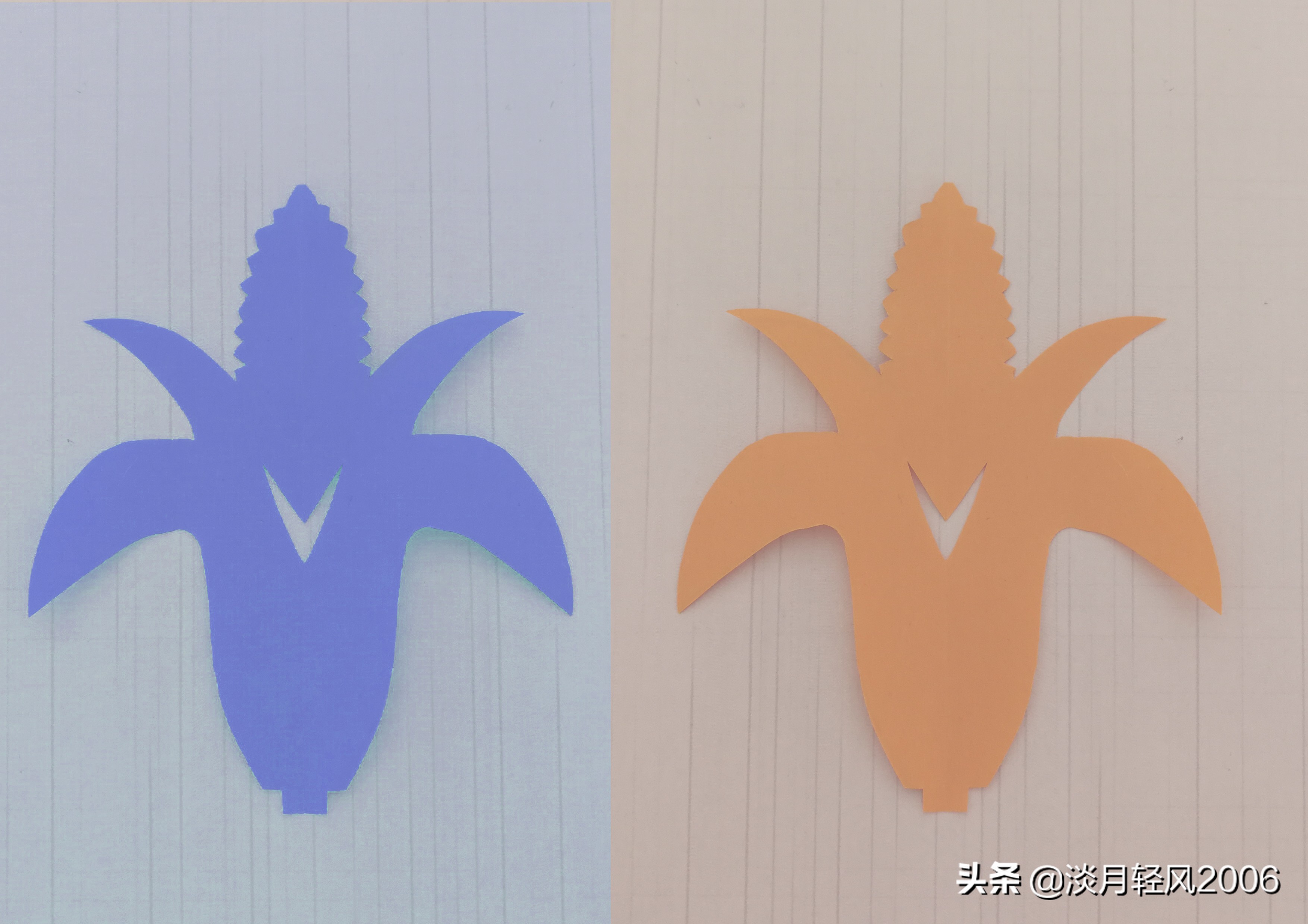 玉米叶子剪纸法,3-6岁幼儿最简单剪纸玉米