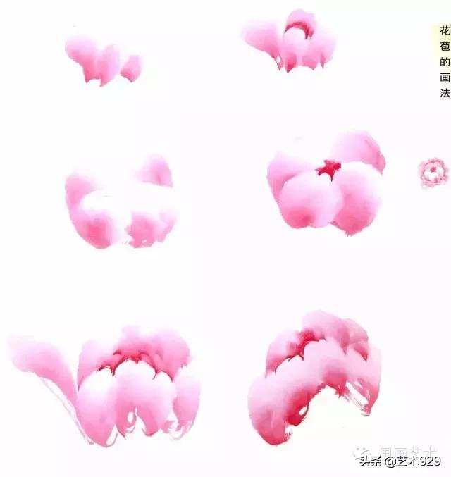 写意牡丹花篮画集锦,画写意牡丹叶子诀窍