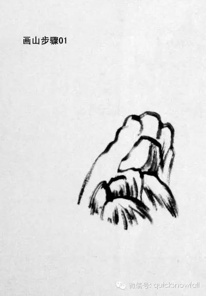 王飞飞山水画山石的画法,金学长山水画山石画法视频