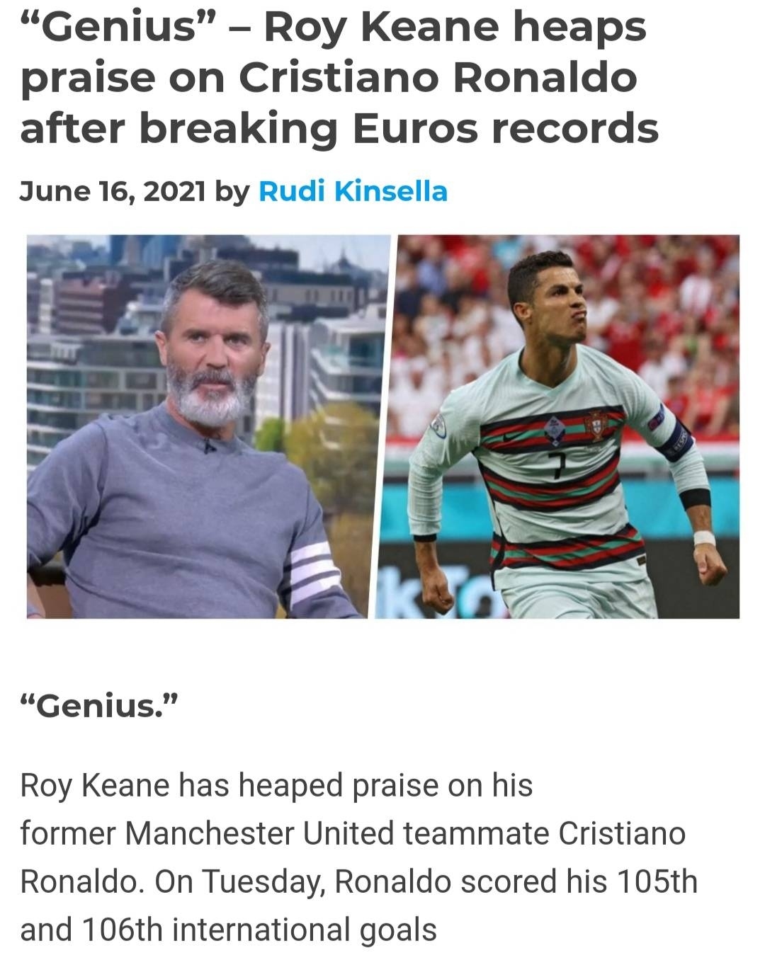 足坛一夜四消息：曼联传奇狂吹C罗，欧足联认怂，皇马拉莫斯分手