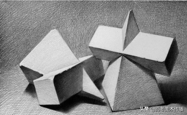 素描静物几何石膏组合图片,初学者素描入门石膏