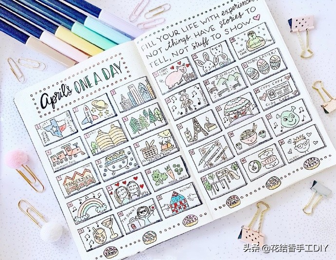简笔画少女心手帐边框,手帐日记边框简笔画