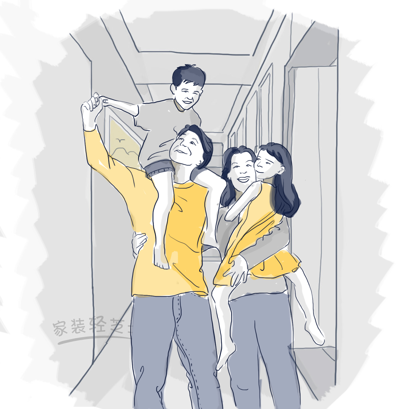 走廊不一样宽如何设计地砖,1.3米宽走廊设计