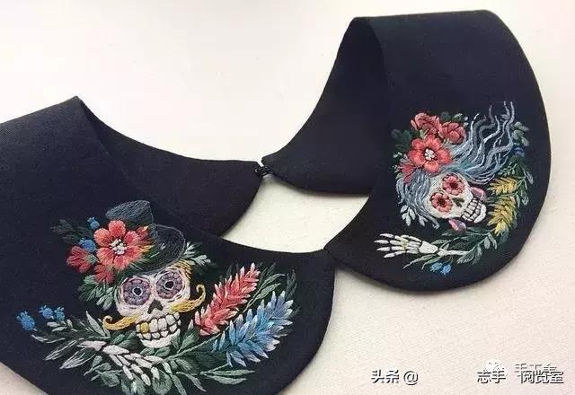 领口刺绣小花朵,刺绣花朵500种图片大全