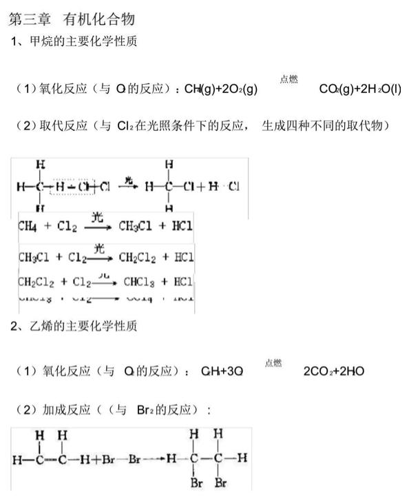 高中化学14种气体制备化学方程式,高中化学必修第二册化学方程式