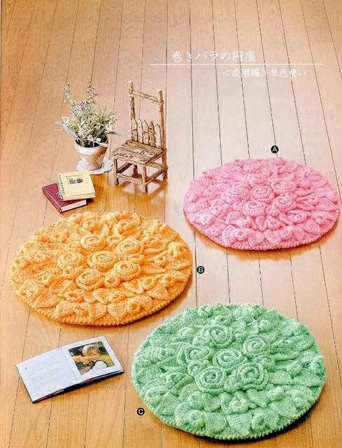 莲花坐垫花样图解布艺,钩针沙发坐垫花样大全图解