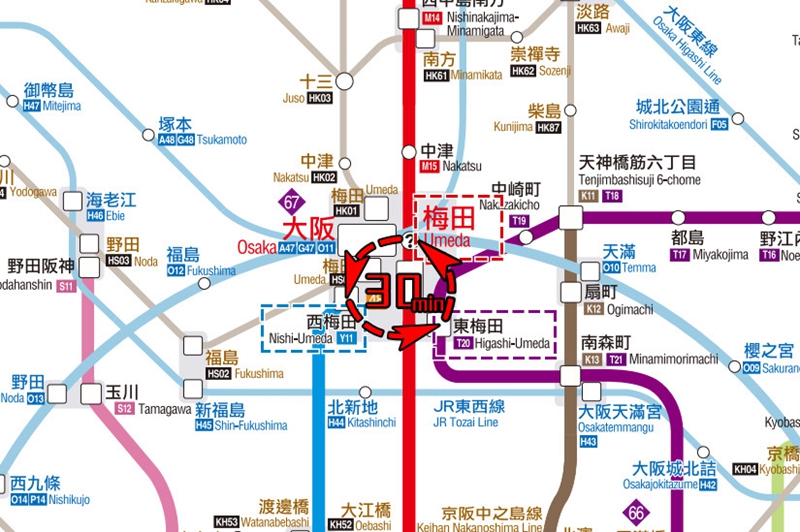 大阪地铁最强攻略如何转乘地铁,日本大阪地铁怎么看线路