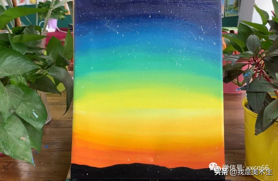 油画风景简单入门儿童,油画星空秋千怎么画