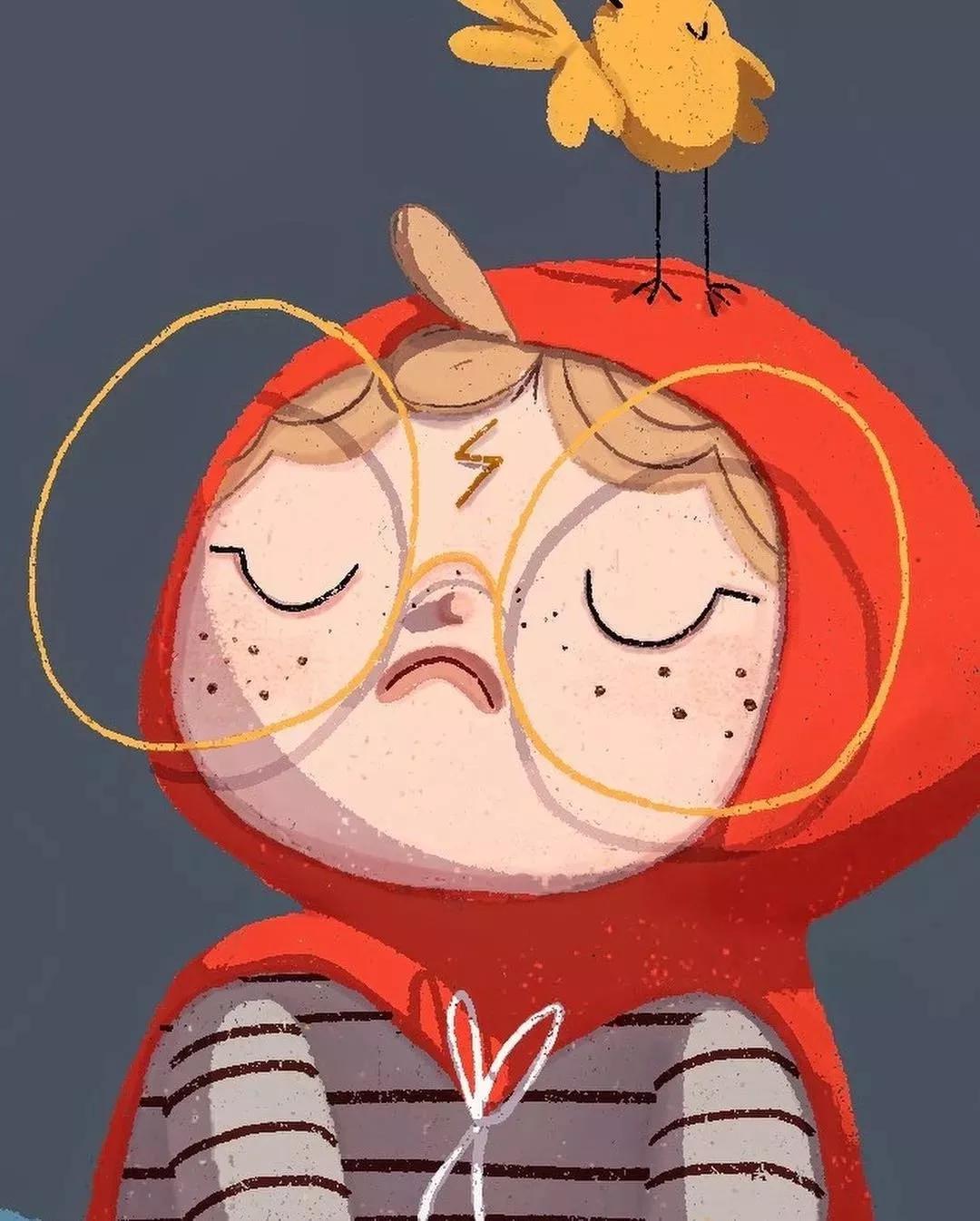 BeatriceBlue，内心有光，所画皆暖，用线条打造童真世界