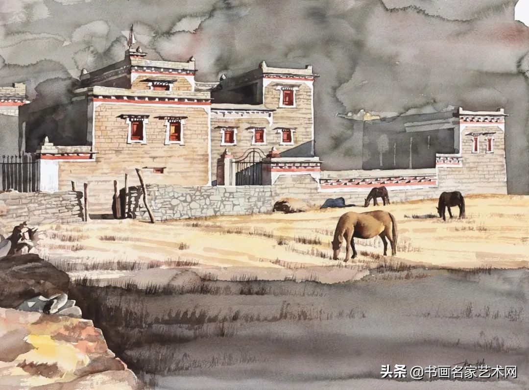 杨柳水彩画教程,关于杨柳的水彩画画作品