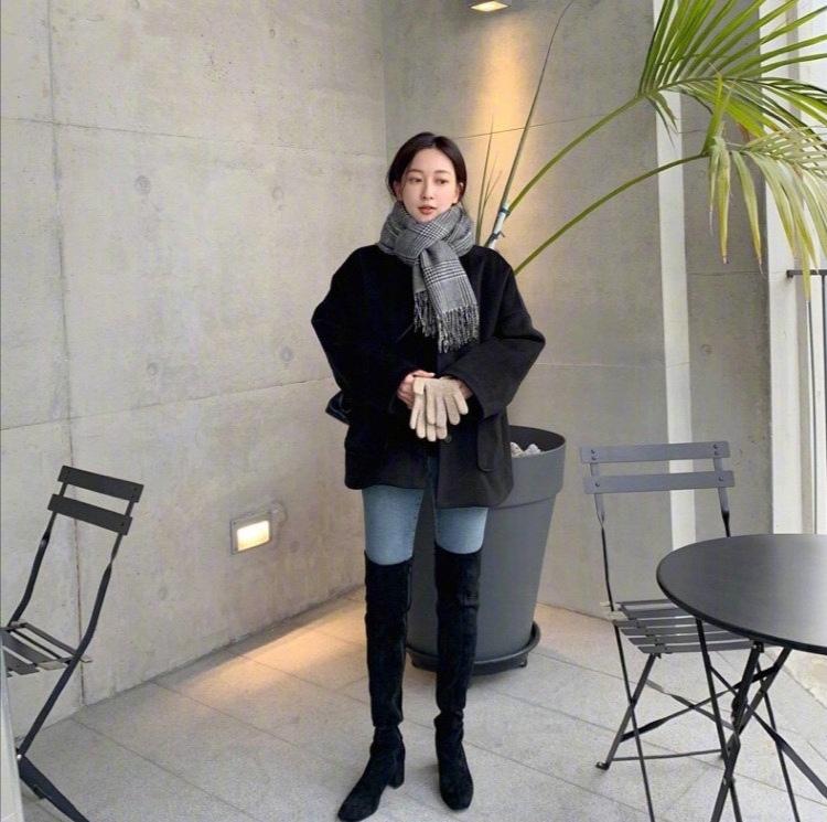 韩国博主穿搭高级冬微胖,韩国小个子博主冬季穿搭