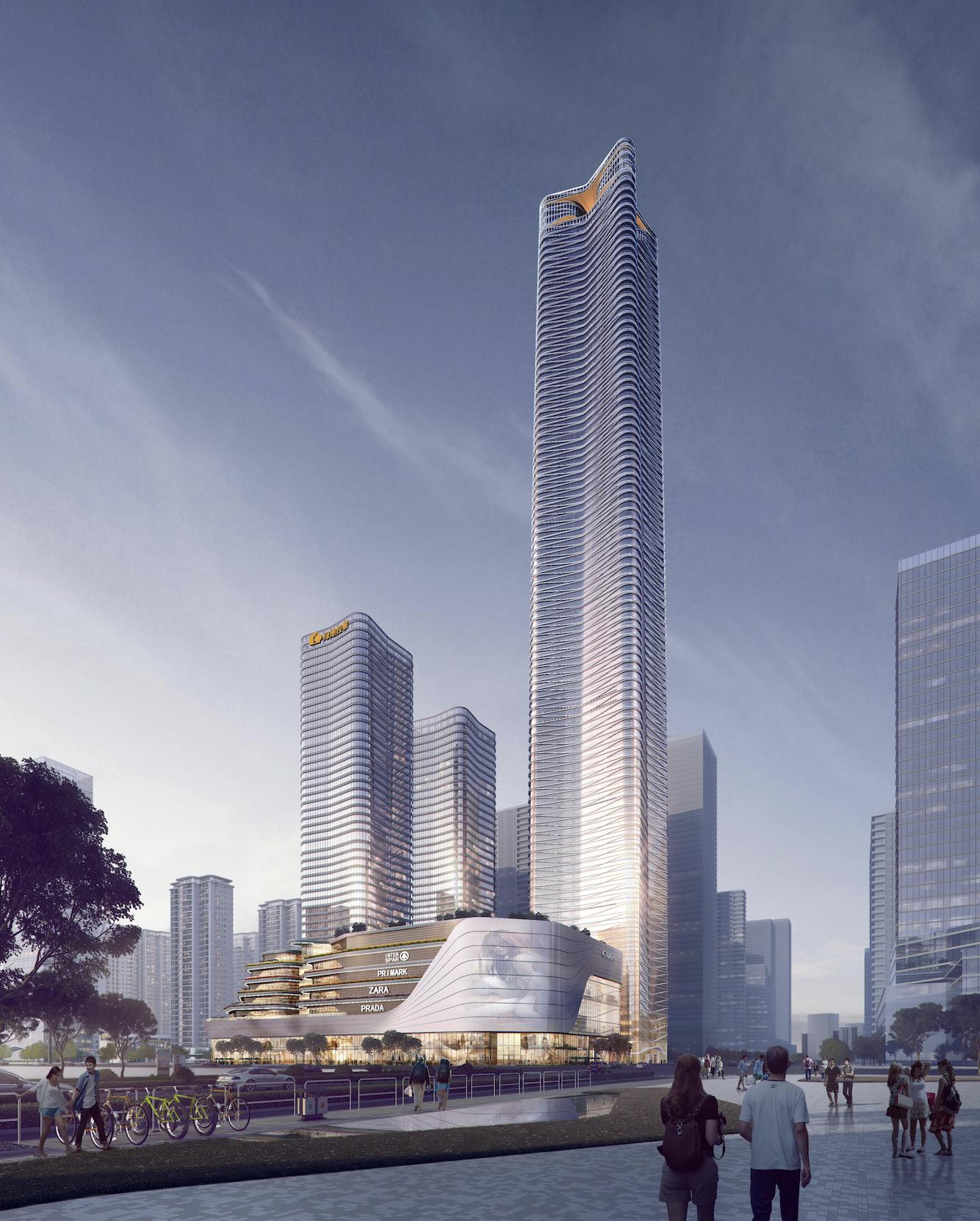 428米的昆明最高楼单体建筑容积率25、总建面超过27万方