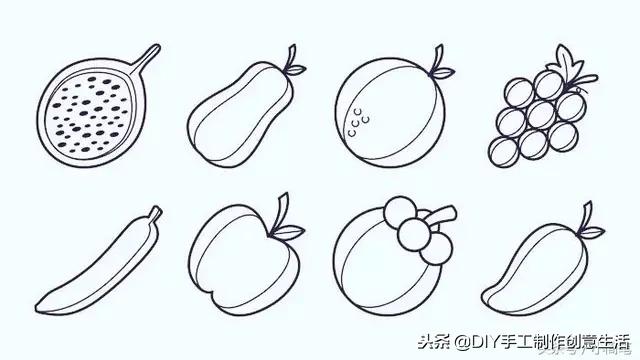 画水果大全图片简笔画,水果简笔画和水果切开简笔画