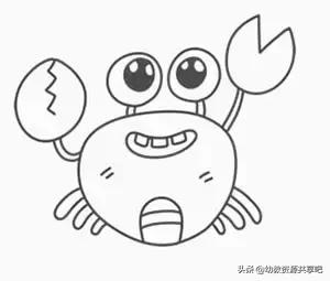 如何画螃蟹简笔画,儿童简笔画螃蟹简单又漂亮