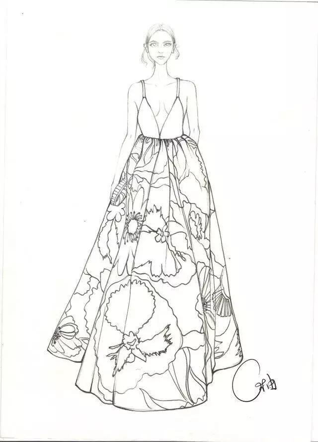 服装线稿模特矢量图,服装线稿图片大全女装