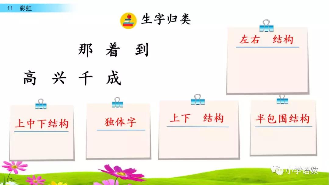 一年级语文下册11课彩虹课后练习,部编一年级语文16课课后题