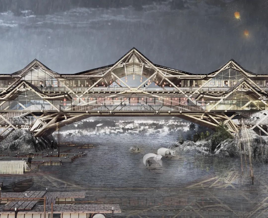 他用一座编织而成的工艺馆获得了基准杯二等奖