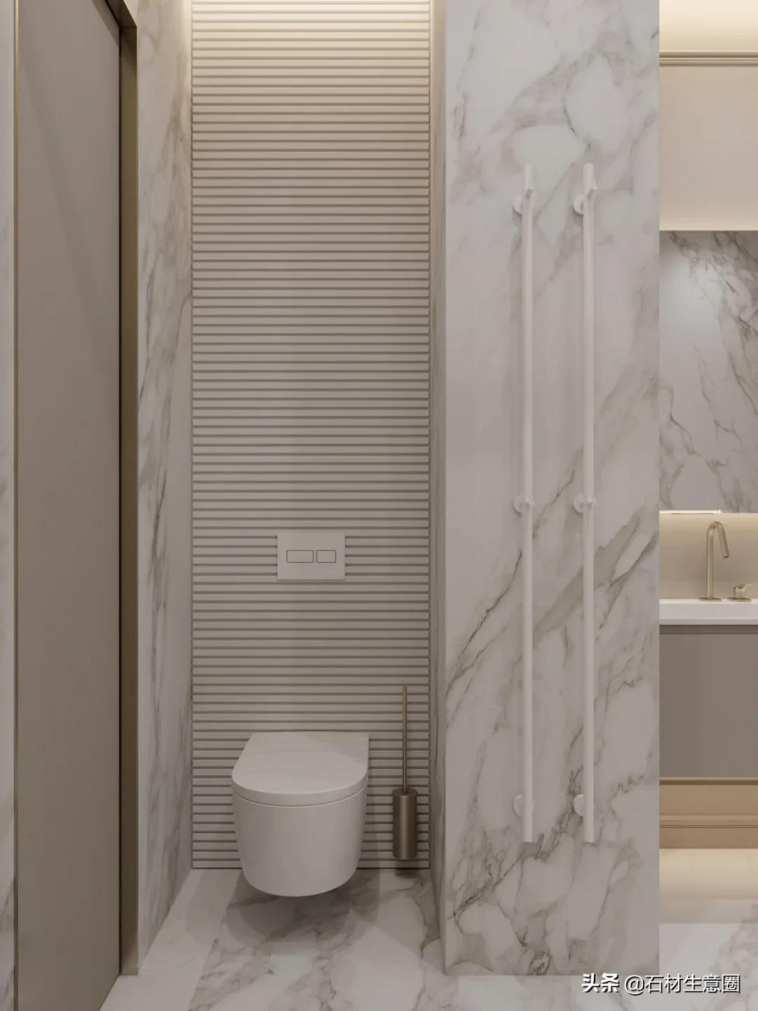 大理石做的浴室柜效果图,极简风格大理石浴室