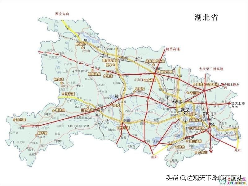 湖北省行政区划地图,湖北省铁路地图全图