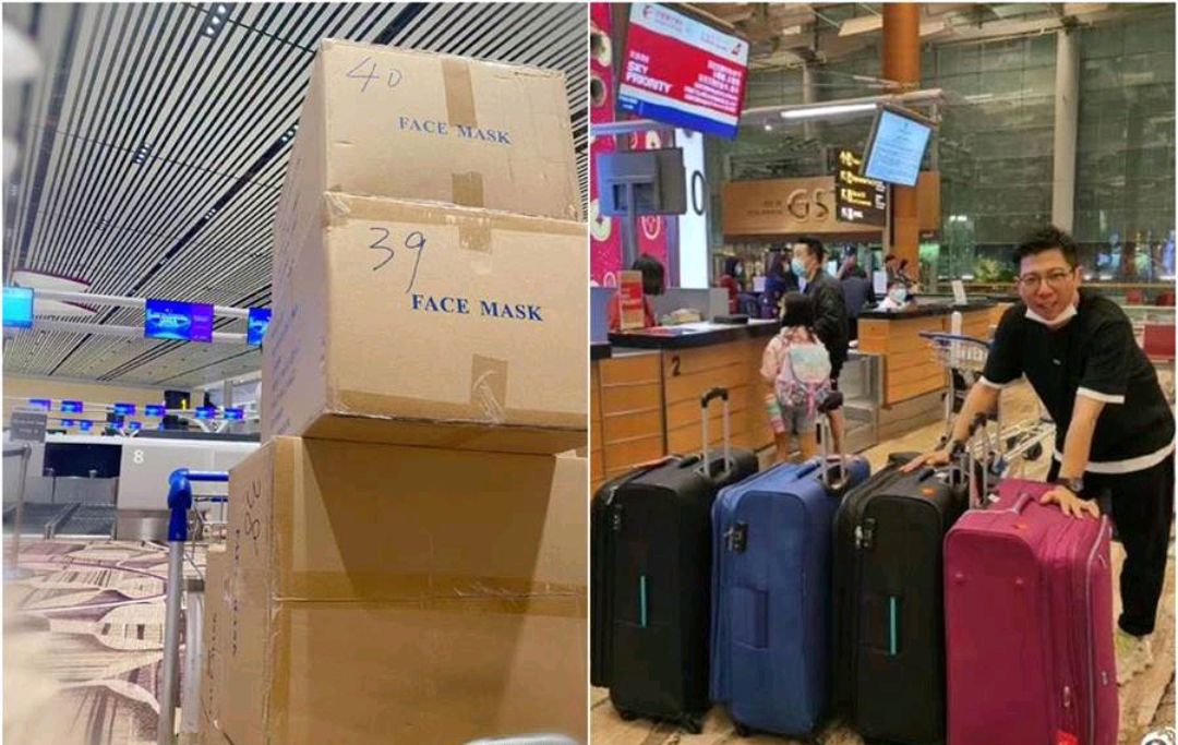 出钱又出力！胡海泉人肉背口罩回国，而国外购买地疑似是在新加坡