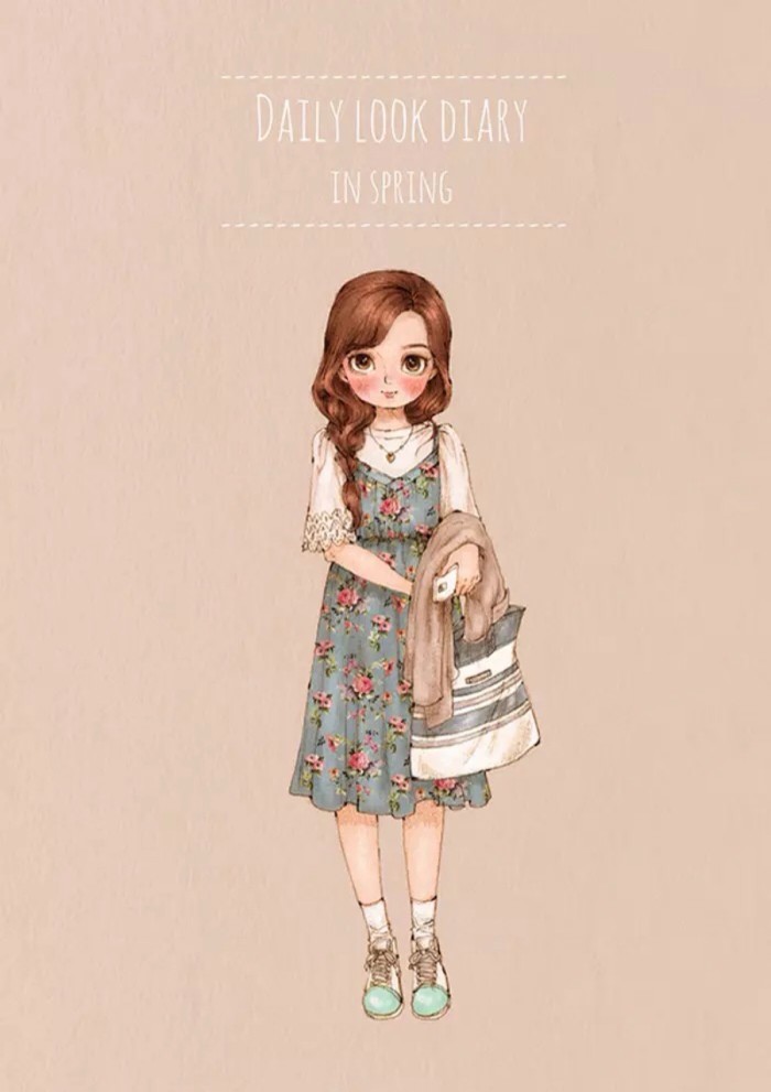 韩国插画师森林女孩日记图文,水彩插画森林女孩日记
