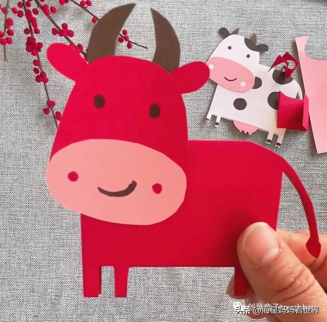 春节到，超可爱的牛卡片、牛灯笼、纸筒牛开心玩起来
