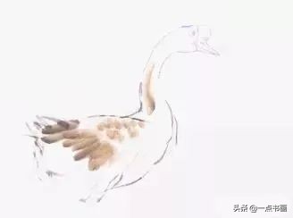 鹅画法可爱简单在陆地上行走,图文教程鹅写意画法