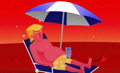 为什么特朗普的眼圈是白的,特朗普的白眼圈是怎么回事