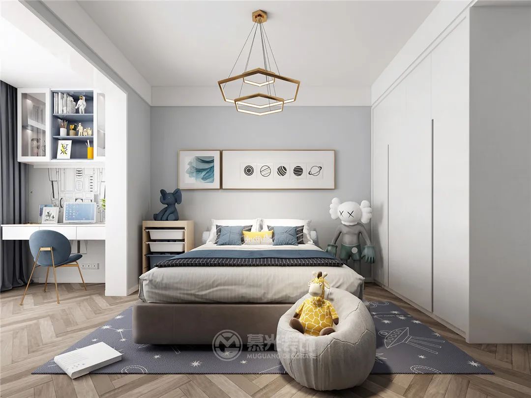 昆明叠春苑现代轻奢装修,滇池俊府126平装修效果图