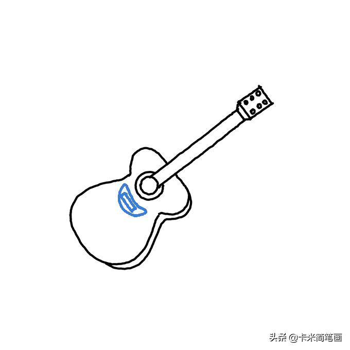 吉他怎么画简笔画步骤简单图文,吉他怎么画简笔画
