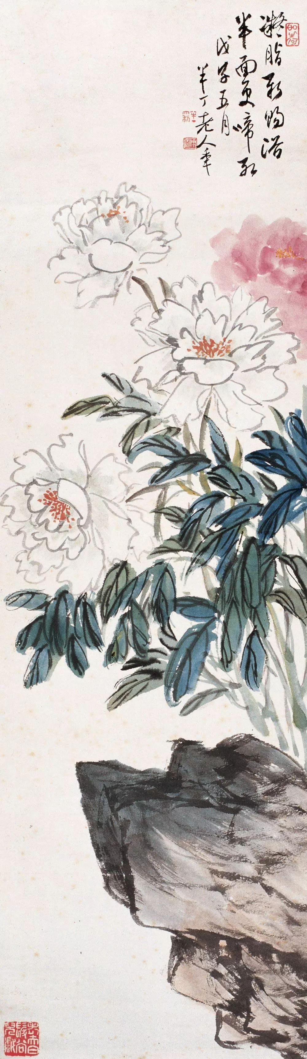 100幅精美写意牡丹画,名家大写意画牡丹作品图片