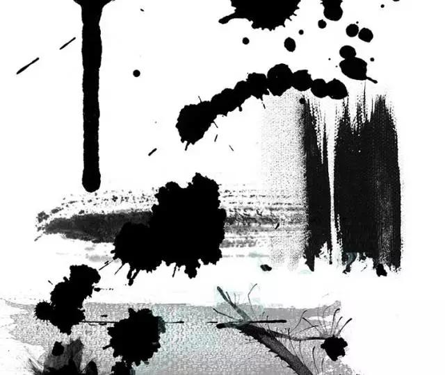 水墨笔刷免抠图,110款中国风水墨ps笔刷