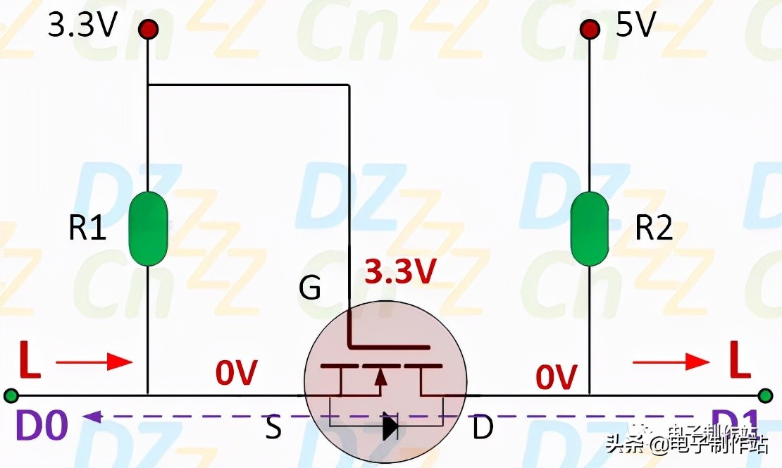 电平转换电路的具体工作过程,高电平与低电平如何转换电路图
