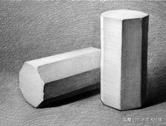 素描静物几何石膏组合图片,初学者素描入门石膏