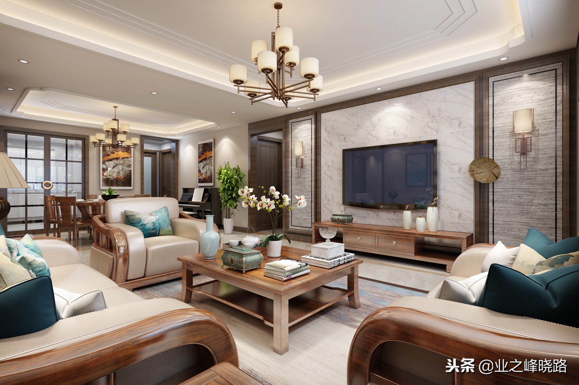 原木风格的新中式，就是这么庄重又漂亮——164曲江汉华城