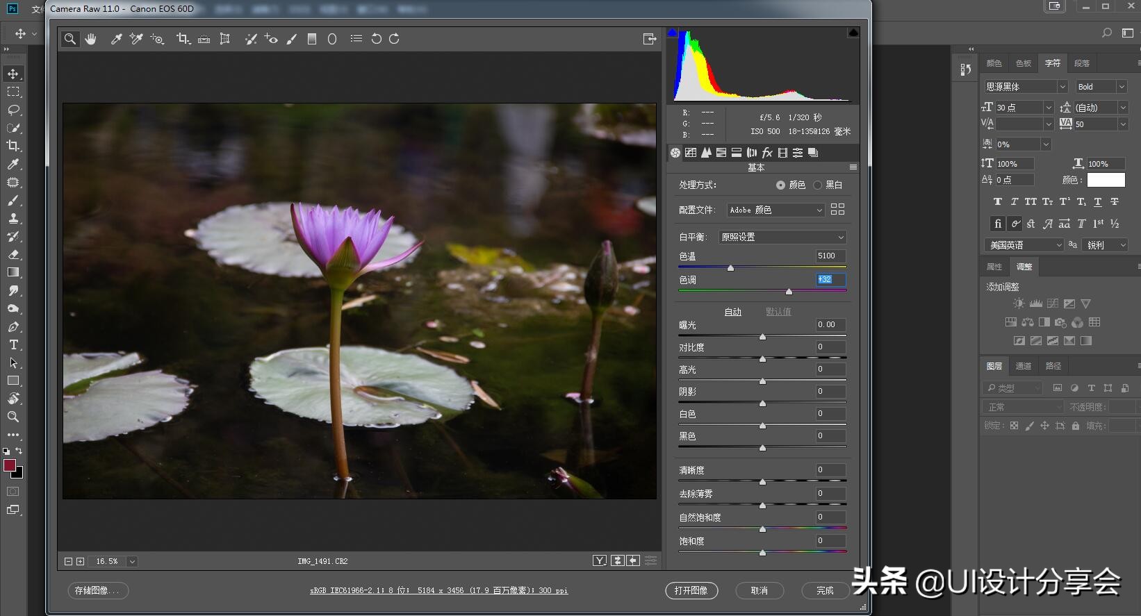 ps画意荷花如何调出洇染效果,ps荷花多重曝光的后期调色教程