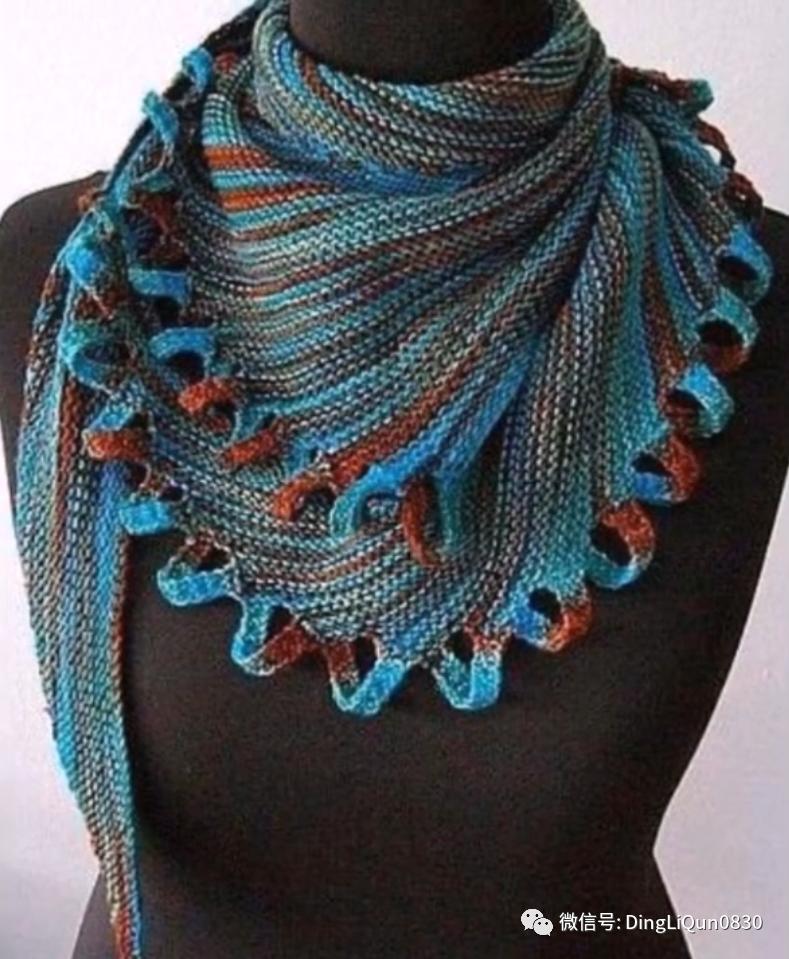 披肩围巾两用针织方法,针织时髦的新型披肩