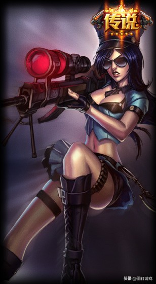 英雄联盟皮城女警凯特琳cosplay,皮城女警凯特琳粉色炫彩怎么没了