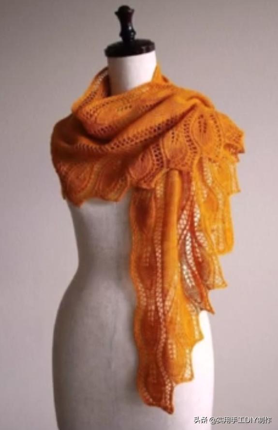 新款针织秋冬宽松披肩怎么织,针织中长款披肩