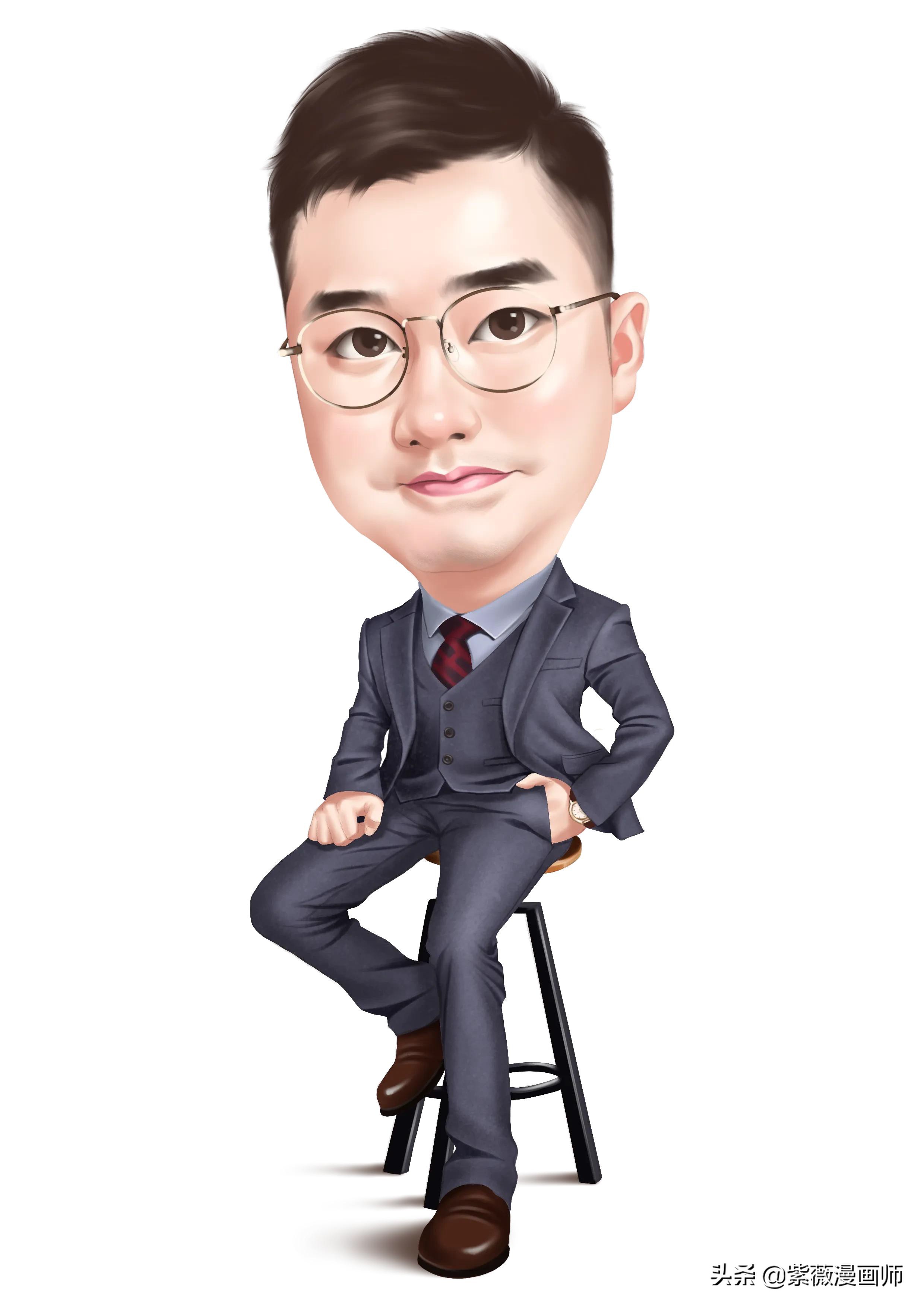 微信头像眼镜男士专用漫画,40-50岁男士头像漫画